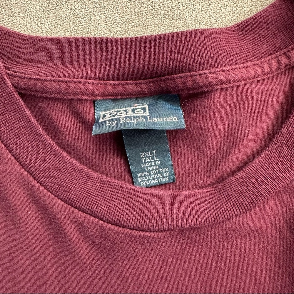 Vintage Polo Ralph Lauren Maroon Long Sleeve Shirt. 2XL Tall. - Picture 2 of 5